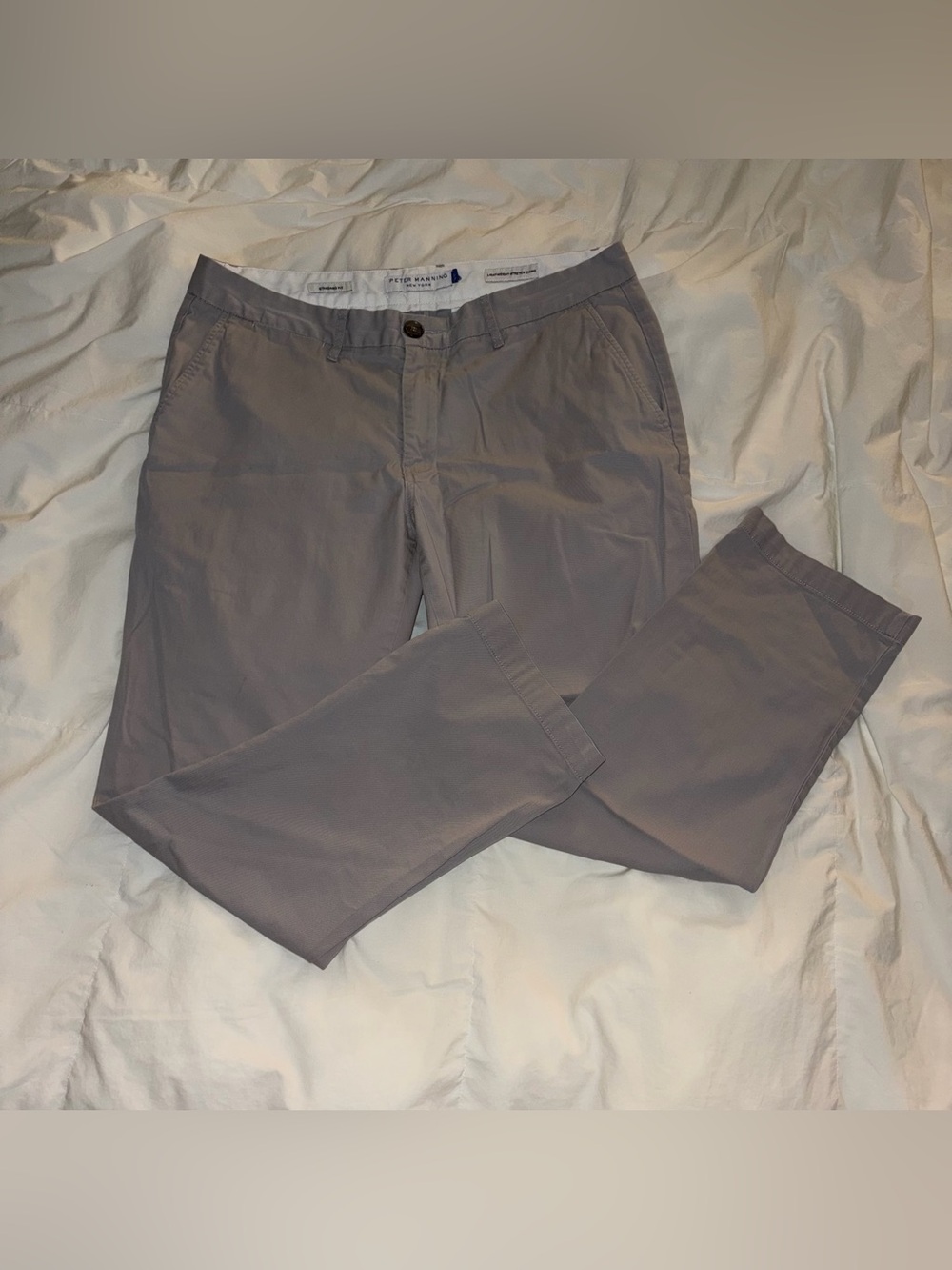 Peter Manning NYC Gray Lightweight Stretch Chinos size 34W x 28L